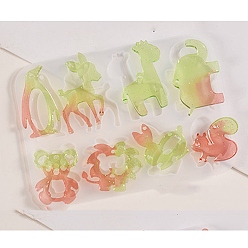 Олень DIY силиконовые формы кулон, для женщин серьги, олень, 135x95x5 мм, отверстие : 2 мм, внутренний диаметр: 36~45x26~33 мм