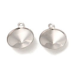 Нержавеющая Сталь Цвет 304 подвеска из нержавеющей стали с заостренной задней частью и стразами, конус, полированный, цвет нержавеющей стали, пригодный для стразов 9.5 мм, 13x10.5x3 мм, отверстие : 1 мм