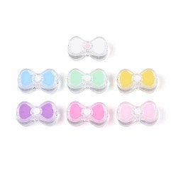 (52) Непрозрачная лаванда Прозрачные акриловые бусины, бантом, с эмалью, разноцветные, 15x25.5x9 мм, отверстие : 4 мм