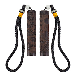 Mixed Shapes 2шт 2 стили деревянные зубочистки контейнер подвеска украшения, для украшения дома автомобиля, колонка, чёрные, 275 мм, 1 шт / стиль