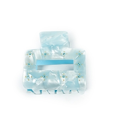 Небесно-голубой Заколки для волос из пвх, со стразами, аксессуары для волос для женщин и девочек, голубой, 45x50x38 мм