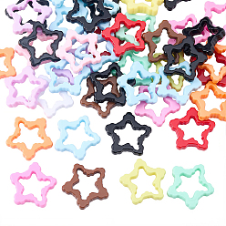(52) Непрозрачная лаванда 50шт. акриловая рамка из бусин, звезда, разноцветные, 28.5x30x6 мм, отверстие : 2.5 мм