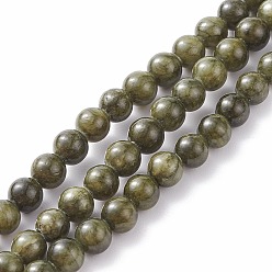 Dark Olive Green Natural Green Jade Dyed Round Beads Strands, Dark Olive Green, 12mm, Hole: 1.2mm, 34pcs/strand, 15.5 inch