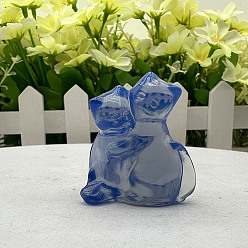 Опал Скульптуры из натурального мрамора, для украшения стола домашнего офиса, кошка, 40 мм
