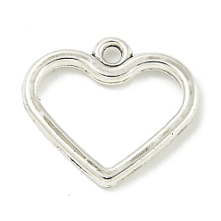 Античное Серебро Сплавочные подвески тибетского стиля, без свинца и без кадмия, сердце, античное серебро, 17x19x2 мм, отверстие : 1.8 мм