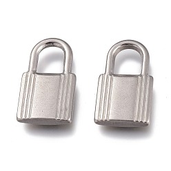 Нержавеющая Сталь Цвет Устойчивые к потускнению 304 подвески из нержавеющей стали, замок навесной, цвет нержавеющей стали, 23x13x3 мм, отверстие : 6x8 мм