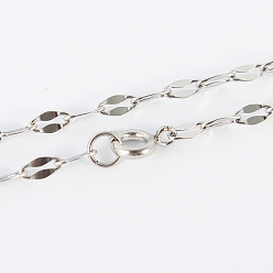 Stainless Steel Color 304 Stainless Steel Chain Necklaces, with Spring Ring Clasps, Stainless Steel Color, 17.3 inch(43.9cm), 2mm