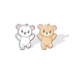 (52) Непрозрачная лаванда Пластиковые серьги-гвоздики в виде медведя для женщин, разноцветные, 15 мм