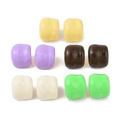 (52) Непрозрачная лаванда Мини-серьги-гвоздики в форме купола из латуни и эмали для женщин, без свинца и без кадмия, реальный 18 k позолоченный, разноцветные, 21x17.5 мм