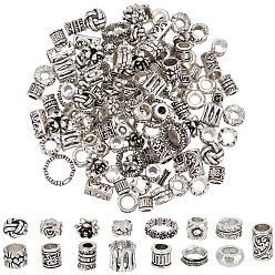 Античное Серебро 150 шт. 15 стили тибетского стиля бусины из цинкового сплава, узел, античное серебро, 6~10x5.2~8x2.5~7 мм, отверстие : 1.2~5 мм, 10 шт / стиль