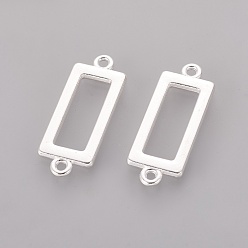 Серебро Соединители звеньев сплава, без кадмия и без свинца, прямоугольные, серебряный цвет гальваническим, 30x11.5x2 мм