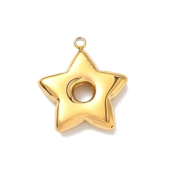 Золотой 304 подвески из нержавеющей стали, звезды прелести, золотые, 21.5x19.5x4 мм, отверстие : 1.8 мм