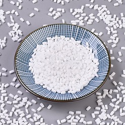 (HTL402) Непрозрачный Белый Миюки половина бусины тила, японский бисер, 2 отверстие, (htl 402) непрозрачный белый, 5x2.3x1.9 мм, отверстие : 0.8 мм, Около 1250 шт / 50 г