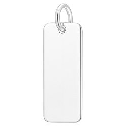 Rectangle 925 подвески-заготовки из стерлингового серебра, с прыжковых колец, серебряный цвет гальваническим, с полировкой из замши, прямоугольные, 16.5x6.5x0.5 мм, отверстие : 3 мм, 1 PC