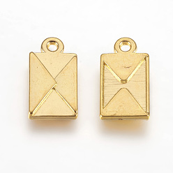 Золотой Талисман из сплава, без свинца и без кадмия, конверт, золотые, длиной около 16.5 мм , шириной 9 мм , толщиной 2 мм , отверстие : 1.5 мм