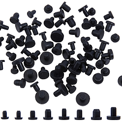 Черный 80шт 8 стили силиконовая пробка для бутылки, чёрные, 7.5~11x7~12 мм, 10 шт / стиль