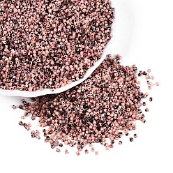 Темный Лосось Цилиндрические стеклянные бусины Пикассо, окрашенные распылением, темный лосось, 1x1.7 мм, отверстие : 0.9~1 мм