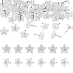 Прозрачный 100шт. пластиковые булавки для рисования в форме звезды, с железными контактами, прозрачные, 16x13.5x14 мм