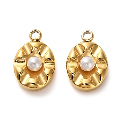 Золотой 304 подвески из нержавеющей стали, овальные, с пластиковым буртиком, золотые, 12.5x8x4.5 мм, отверстие : 1.5 мм