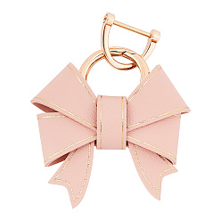 Темный Лосось Брелок для ключей ручной работы с милым бантом, брелок из искусственной кожи, с фурнитурой из цинкового сплава, темный лосось, 9 см