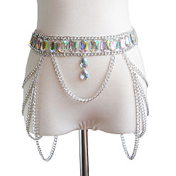 Платина Прозрачный ab акриловый сплав кисточка цепь сексуальная юбка пояс цепи для пляжной вечеринки, платина, 690 мм