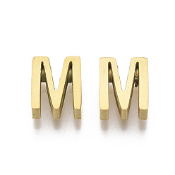 Letter M 201 Edelstahl Reize, golden, letter.m, 8x6.5x3 mm, Bohrung: 1.6 mm