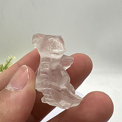 Розовый Кварц Натуральные скульптуры из розового кварца, для украшения стола домашнего офиса, дракон, 30~40 мм