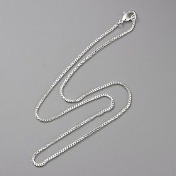 Серебро Изящные ожерелья из латуни, с карабин-лобстерами , серебряный цвет гальваническим, 16 дюйм, 1 мм