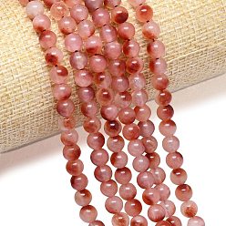 Лосось Натуральный Malaysia нефритовые бусы пряди, окрашенная и подогревом, круглые, salmon, 6 мм, отверстие : 0.9~1 мм, около 60~62 шт / нитка, 15.08''~15.16'' (38.3~38.5 см)