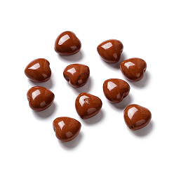 Red Jasper Natural Red Jasper Beads, Heart, 14.5~15x14.5~15x8.5~9mm, Hole: 1mm