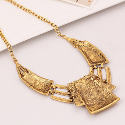 Античное Золото Комплекты из трапециевидных висячих серег и ожерелий из сплава, античное золото , 450 мм