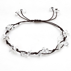 Хрусталь Натуральный кварцевый кристалл плетеный браслет из бисера, чип, 6-1/4~10-1/4 дюйм (16~26 см)