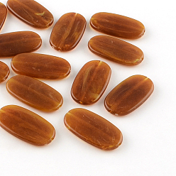 Седло Коричневый Овальной имитация драгоценных камней акриловые бусины, седло коричневый, 29x16x4 мм, Отверстие : 1.5 мм , около 390 шт / 500 г