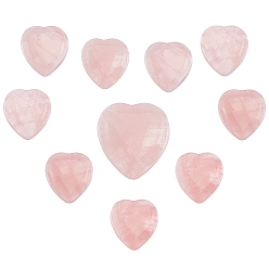 Rose Quartz 10Pcs Natural Rose Quartz Cabochons, Heart, 25x23x7.5mm