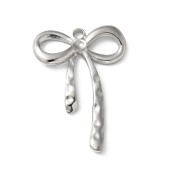 Нержавеющая Сталь Цвет 304 подвески из нержавеющей стали, бантом, цвет нержавеющей стали, 39x28x2.5 мм, отверстие : 2.9 мм