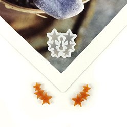 Белый DIY силиконовые формы кулон, формы для литья смолы, для уф-смолы, изготовление ювелирных изделий из эпоксидной смолы, звезда, белые, 23x24x4 мм, внутренний диаметр: 20x10 мм