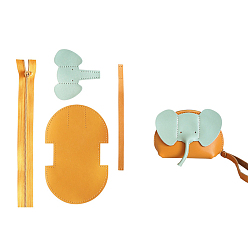 Золотистый Набор для кошелька-молнии в виде слона своими руками, включая материалы для сумок из коровьей кожи, золотые, 100x70 мм