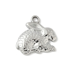 Нержавеющая Сталь Цвет 304 подвески из нержавеющей стали в виде кроликов, прелести животных, не тускнеет, цвет нержавеющей стали, 18x19x2.5 мм, отверстие : 2 мм