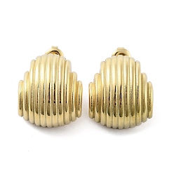 Real 14K Gold Plated Ion Plating(IP) 304 Stainless Steel Stud Earrings, Teardrop, Real 14K Gold Plated, 22x19mm