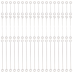 Stainless Steel Color 150Pcs 3 Styles 316 Surgical Stainless Steel Eye Pins, Double Sided Eye Pins, Stainless Steel Color, 15~35x2.5x0.4mm, Hole: 1.4~1.6mm, 50pcs/style