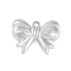 Платина Пластмассовые подвески ccb, бантом, платина, 24.5x32.5x7.5 мм, отверстие : 3 мм