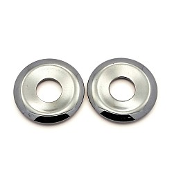 Non-magnetic Hematite Non-magnetic Synthetic Hematite Pendants, Grade AA, Donut/Pi Disc, Donut Width: 14.8mm, 45x6.5mm, Hole: 15.5mm