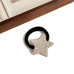 Звезда Блестящие эластичные резинки для волос Fashiona со стразами, держатель для хвоста для девочек и женщин, звезда, 54 мм