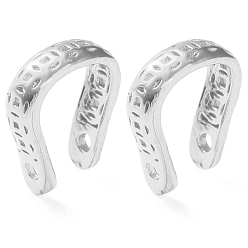 Платинированный Родиевое покрытие 925 фурнитура для ушных манжет из стерлингового серебра, китайские древние монеты узор, Реальная платина, 7x6x2 мм, отверстие : 0.8 мм