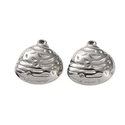 Нержавеющая Сталь Цвет 304 подвески из нержавеющей стали, формы раковины, цвет нержавеющей стали, 21x20.5x5.5 мм, отверстие : 2.5x1.6 мм