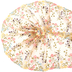 Сэнди Коричневый 2 ярдов полиэстеровой кружевной вышивальной ткани, аксессуары для одежды diy, цветок, песчаный коричневый, 230x0.5 мм