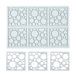 Gainsboro Round Pattern Square DIY Silicone Molds, Fondant Molds, Resin Casting Molds, for Chocolate, Candy, UV Resin & Epoxy Resin Craft Making, Gainsboro, 197x133x20mm