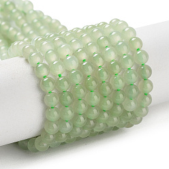 Nephrite Jade Натуральный нефритовый нефрит/нити из нефритовых бусин, круглые, 4 мм, отверстие : 0.6 мм, около 151 шт / нитка, 23.03'' (58.5 см)
