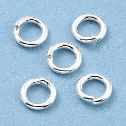 Посеребрённый Покрытие стойки латунными перемычками, открытые кольца прыжок, долговечный, 925 серебро покрытием, 5.5x1 мм, внутренний диаметр: 3 мм