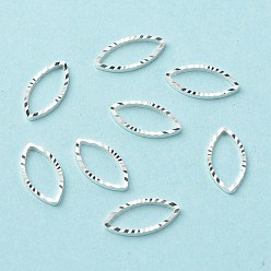 925 Sterling Silver Plated Brass Linking Rings, Long-Lasting Plated, Cadmium Free & Lead Free, Horse Eye, 925 Sterling Silver Plated, 10x5x1mm, Inner Diameter: 8x3.5mm